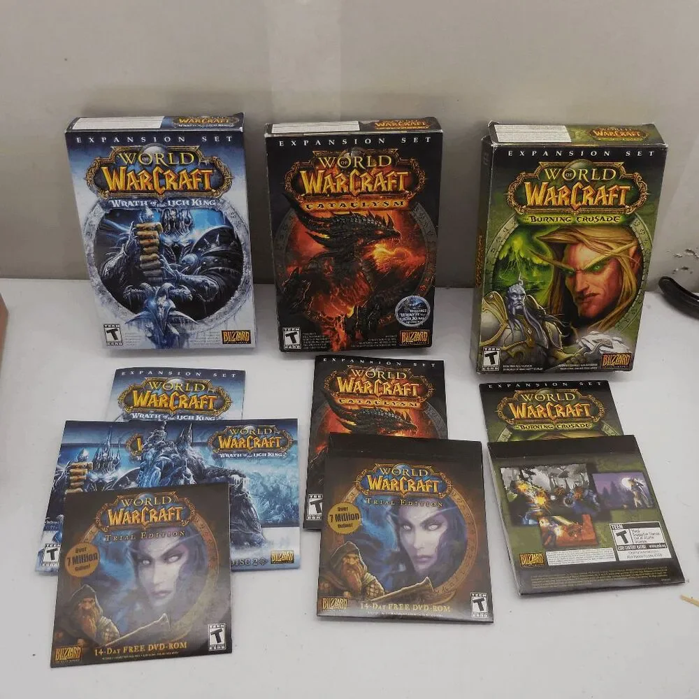 World of WarCraft Burning Crusade Lich King Cataclysm Pc Bundle